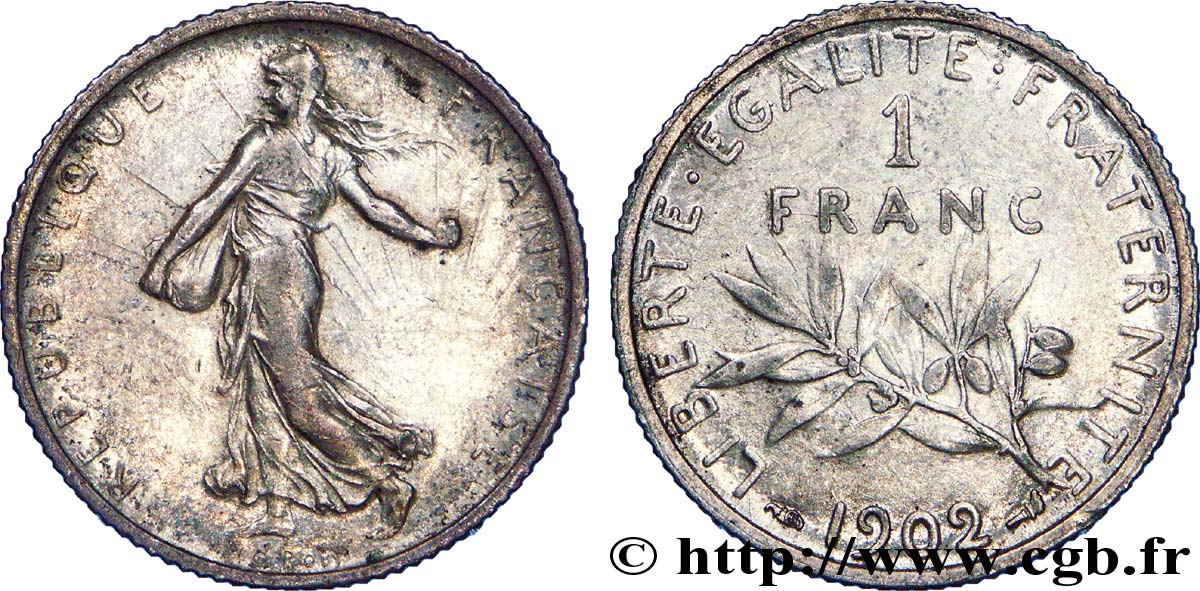 1 franc Semeuse 1902  F.217/7 MBC 