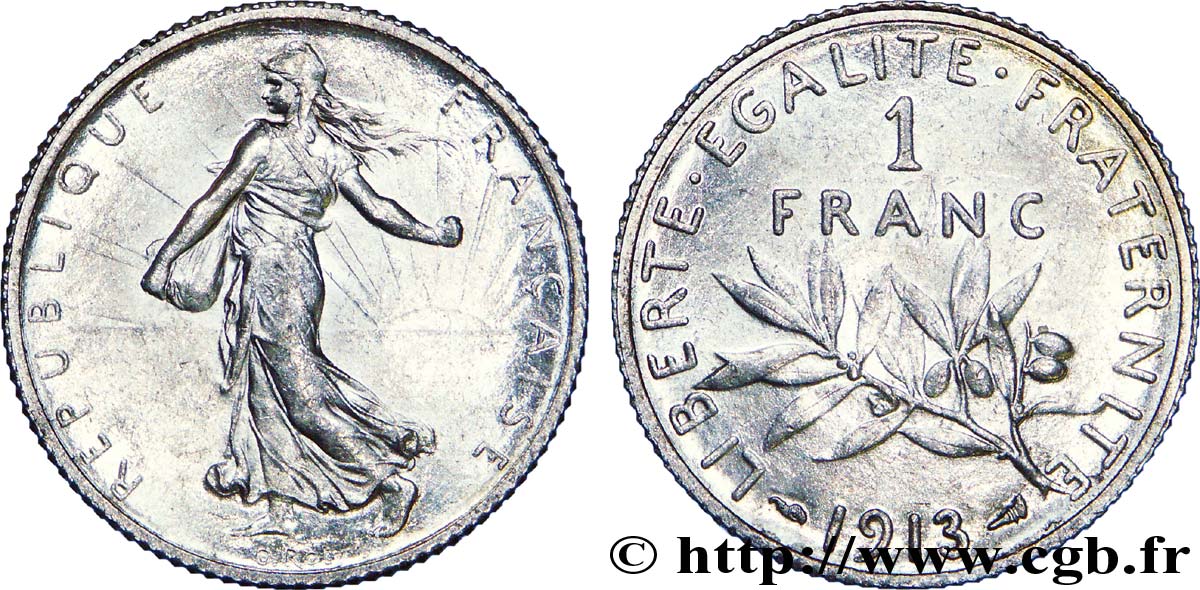 1 franc Semeuse 1913  F.217/18 AU 