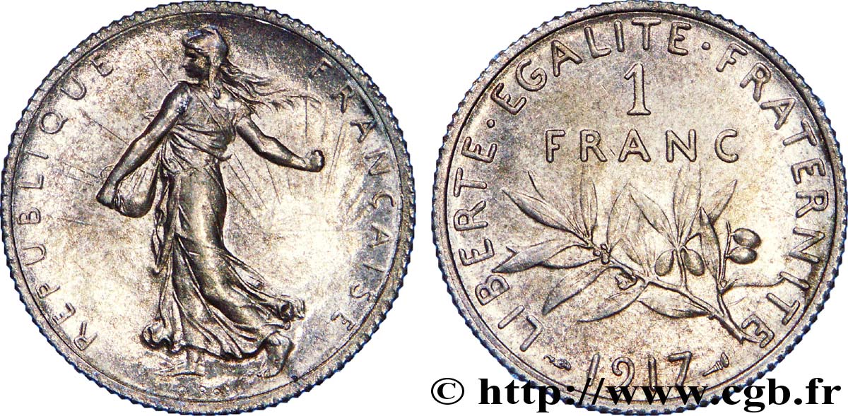 1 franc Semeuse 1917  F.217/23 AU 