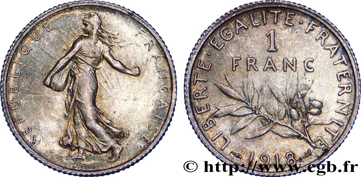 1 franc Semeuse 1918  F.217/24 AU 
