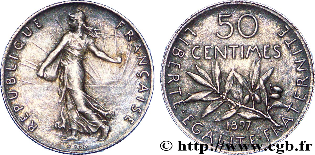 50 centimes Semeuse 1897  F.190/1 AU 