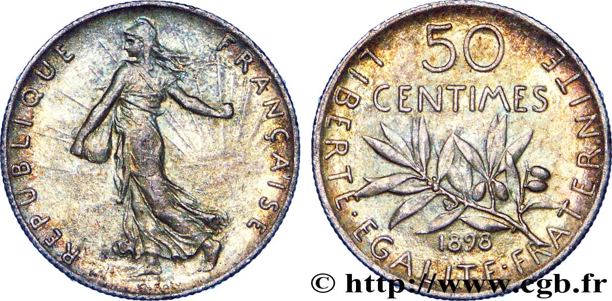 50 centimes Semeuse 1898  F.190/3 AU 