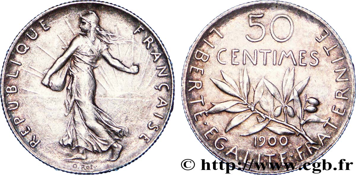 50 centimes Semeuse 1900  F.190/6 VZ 