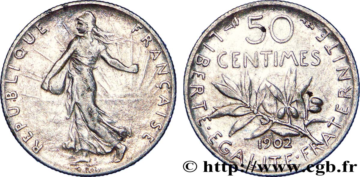 50 centimes Semeuse 1902  F.190/9 XF 