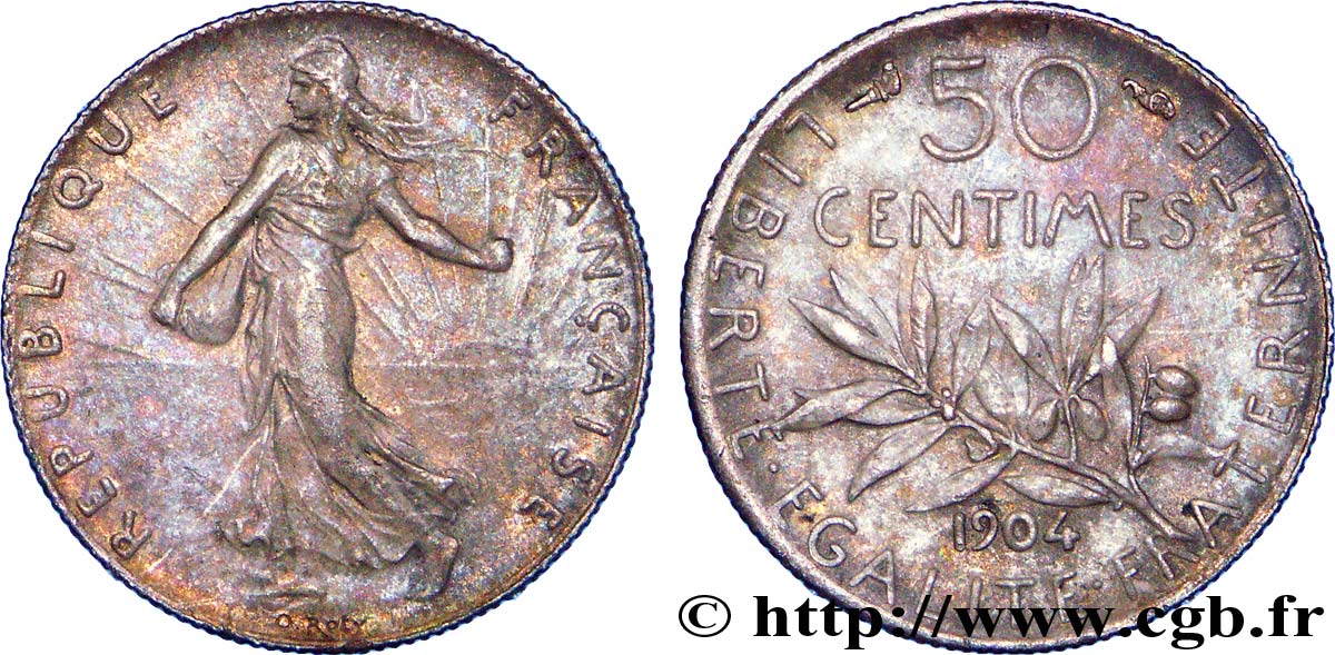 50 centimes Semeuse 1904  F.190/11 XF 