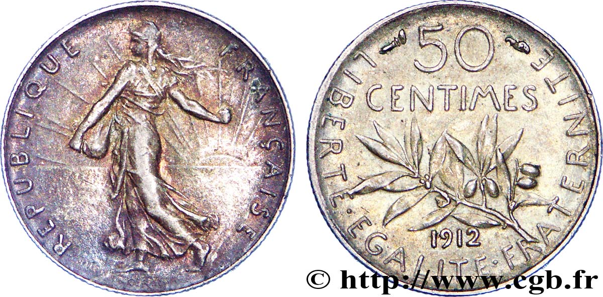 50 centimes Semeuse 1912  F.190/19 MBC 
