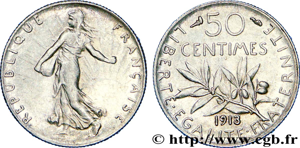 50 centimes Semeuse 1913  F.190/20 EBC 