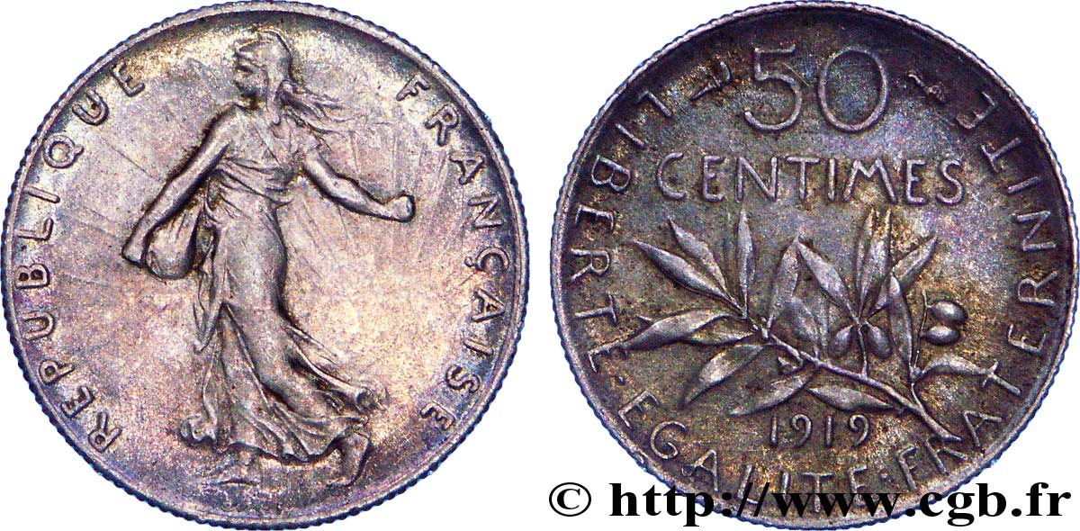 50 centimes Semeuse 1919  F.190/26 EBC 