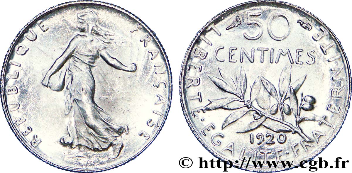 50 centimes Semeuse 1920  F.190/27 MS 