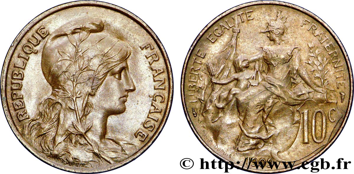 10 centimes Daniel-Dupuis 1909  F.136/18 TTB 