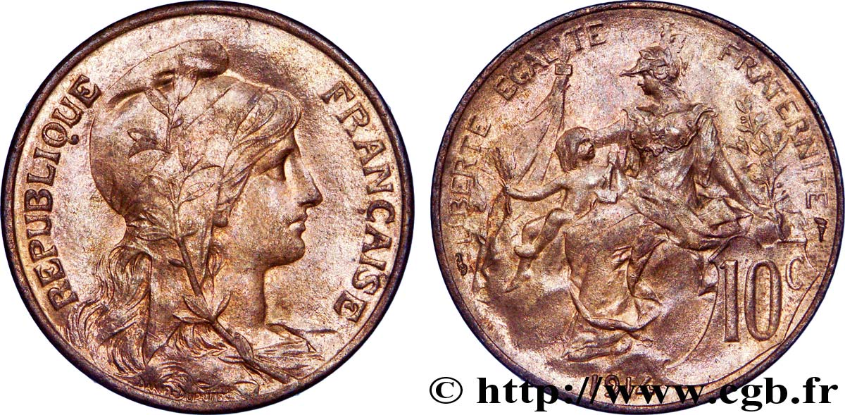 10 centimes Daniel-Dupuis 1914  F.136/23 SPL 