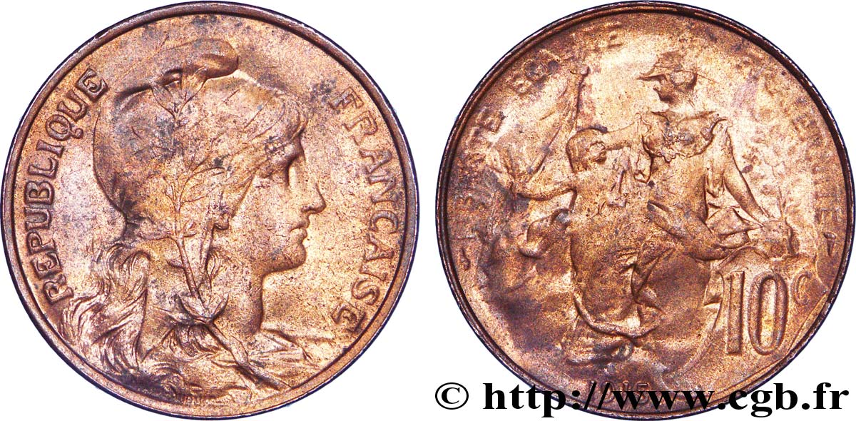10 centimes Daniel-Dupuis, listel étroit 1915  F.136/24 AU 