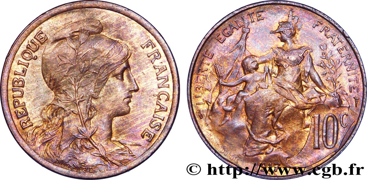 10 centimes Daniel-Dupuis 1917  F.136/28 VZ 