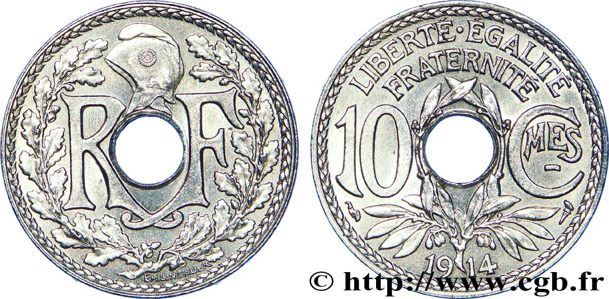 10 centimes Lindauer, Cmes souligné 1914  F.137/2 SPL 