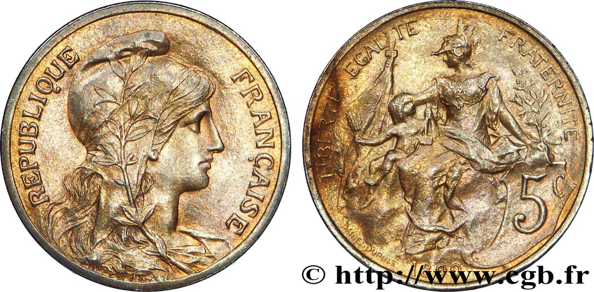 5 centimes Daniel-Dupuis 1899  F.119/7 EBC 