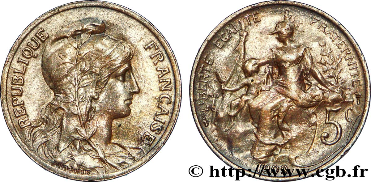 5 centimes Daniel-Dupuis 1902  F.119/12 SS 