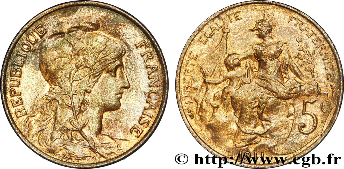5 centimes Daniel-Dupuis 1911  F.119/23 AU 