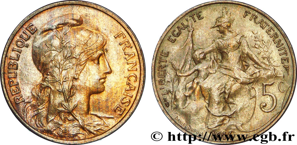 5 centimes Daniel-Dupuis 1914  F.119/26 EBC 