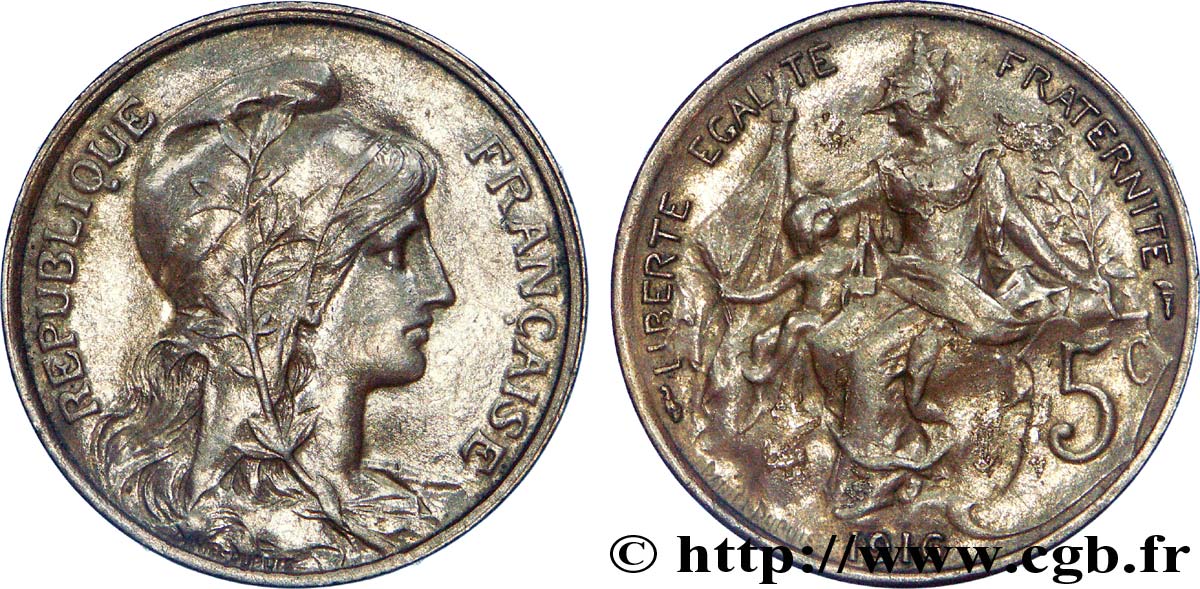 5 centimes Daniel-Dupuis 1916  F.119/28 MBC 