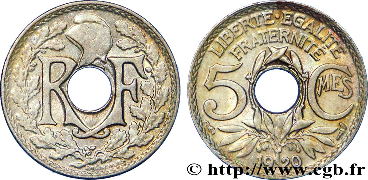 5 centimes Lindauer, grand module 1920  F.121/4 VZ 