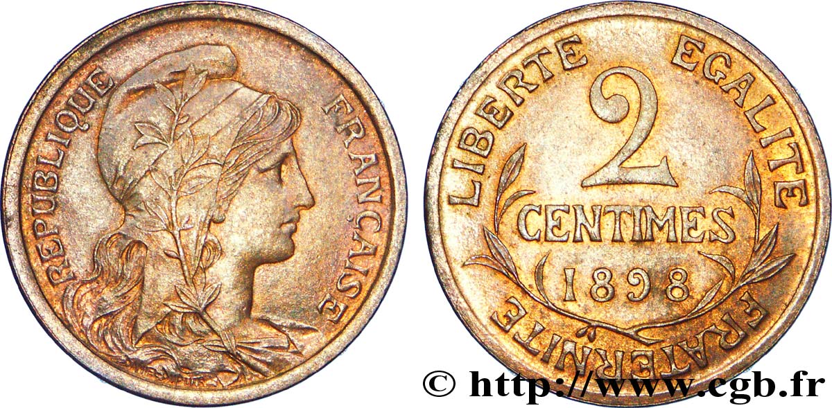 2 centimes Daniel-Dupuis 1898  F.110/1 EBC 