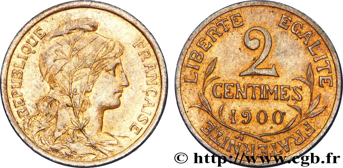 2 centimes Daniel-Dupuis 1900  F.110/4 AU 