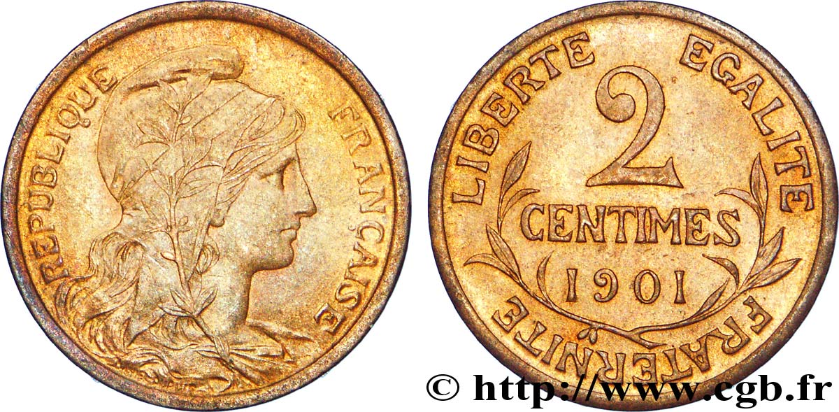 2 centimes Daniel-Dupuis 1901  F.110/6 VZ 