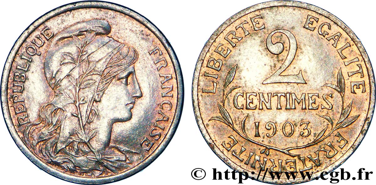 2 centimes Daniel-Dupuis 1903  F.110/8 EBC 