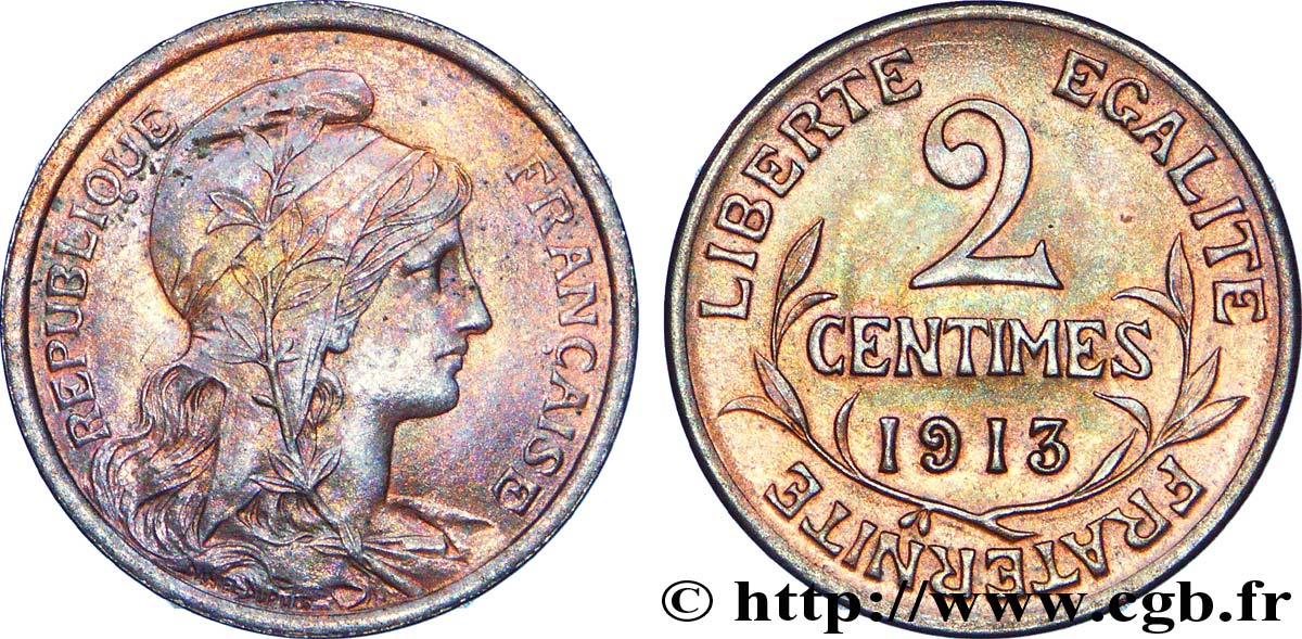 2 centimes Daniel-Dupuis 1913  F.110/16 VZ 
