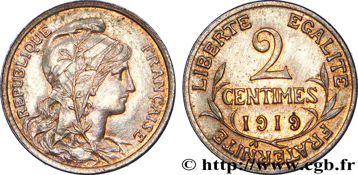 2 centimes Daniel-Dupuis 1919  F.110/19 EBC 