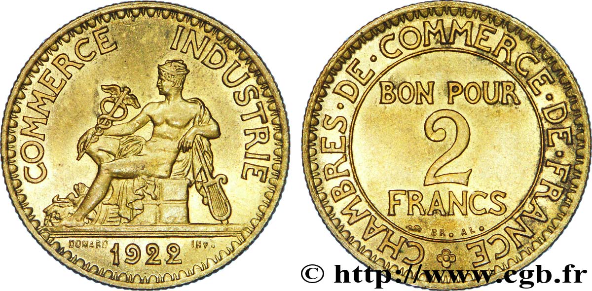 2 francs Chambres de Commerce 1922  F.267/4 EBC 