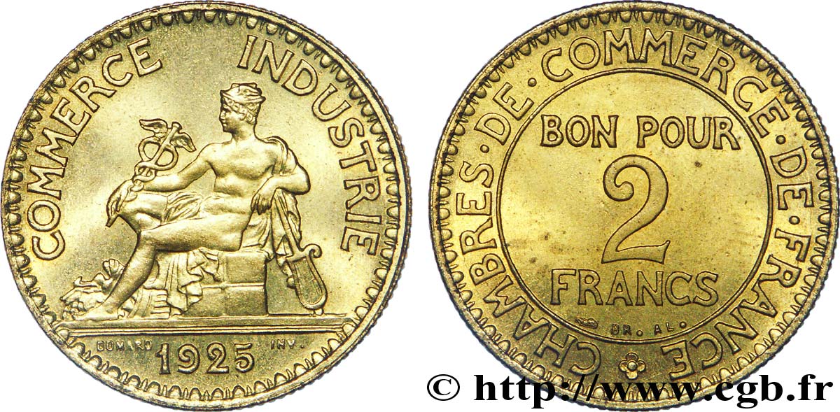 2 francs Chambres de Commerce 1925  F.267/7 AU 