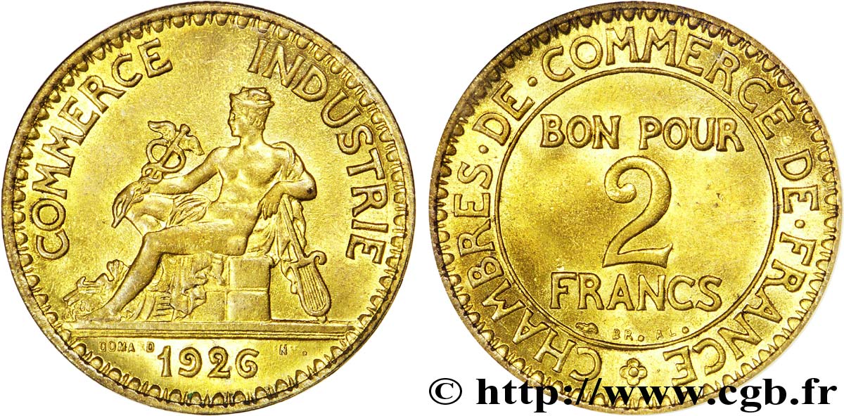 2 francs Chambres de Commerce 1926  F.267/8 SPL 