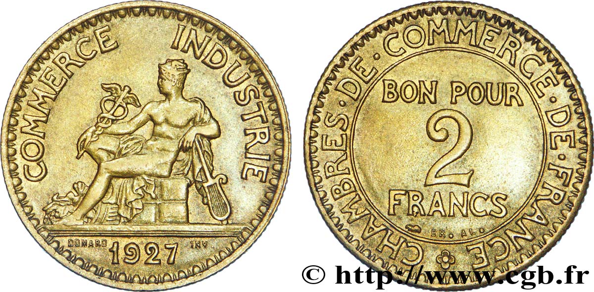 2 francs Chambres de Commerce 1927  F.267/9 SPL 