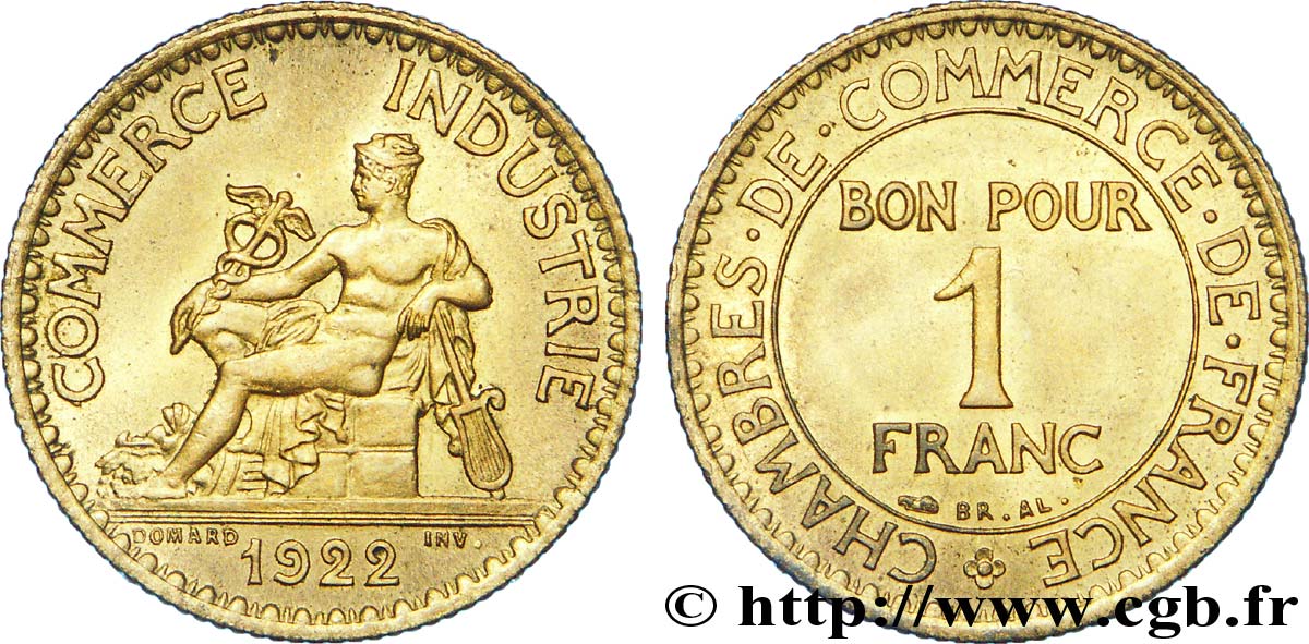 1 franc Chambres de Commerce 1922  F.218/4 SUP 