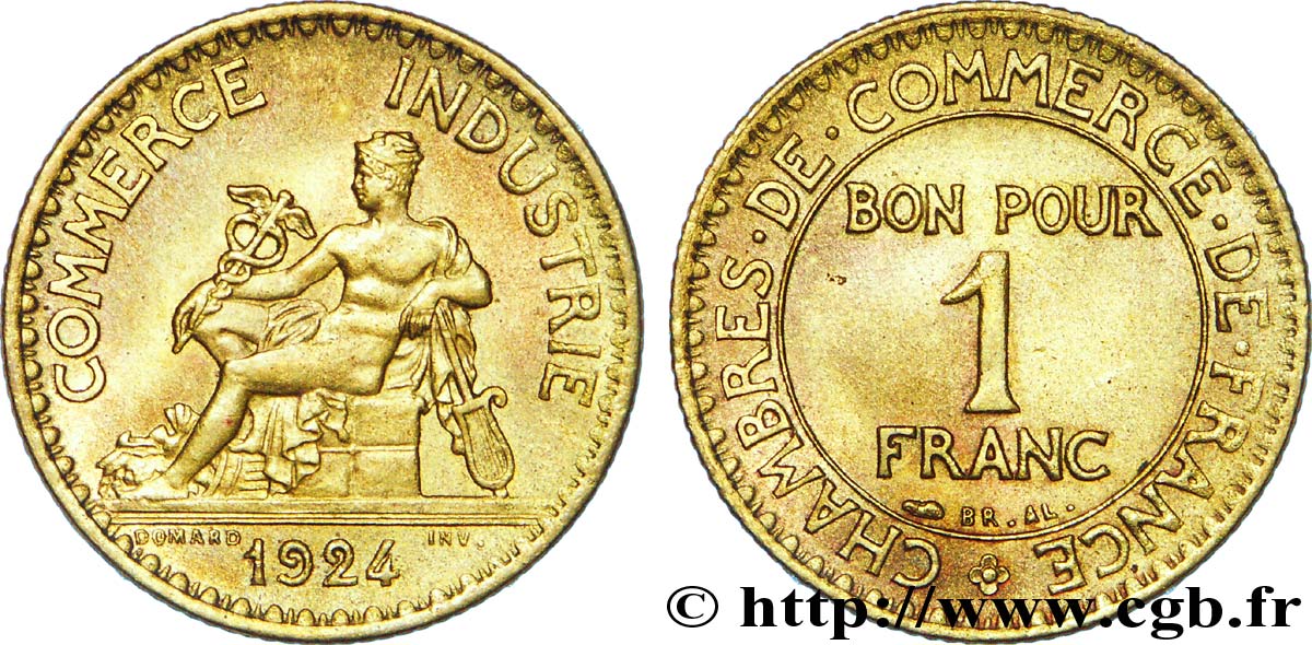 1 franc Chambres de Commerce 1924  F.218/6 AU 