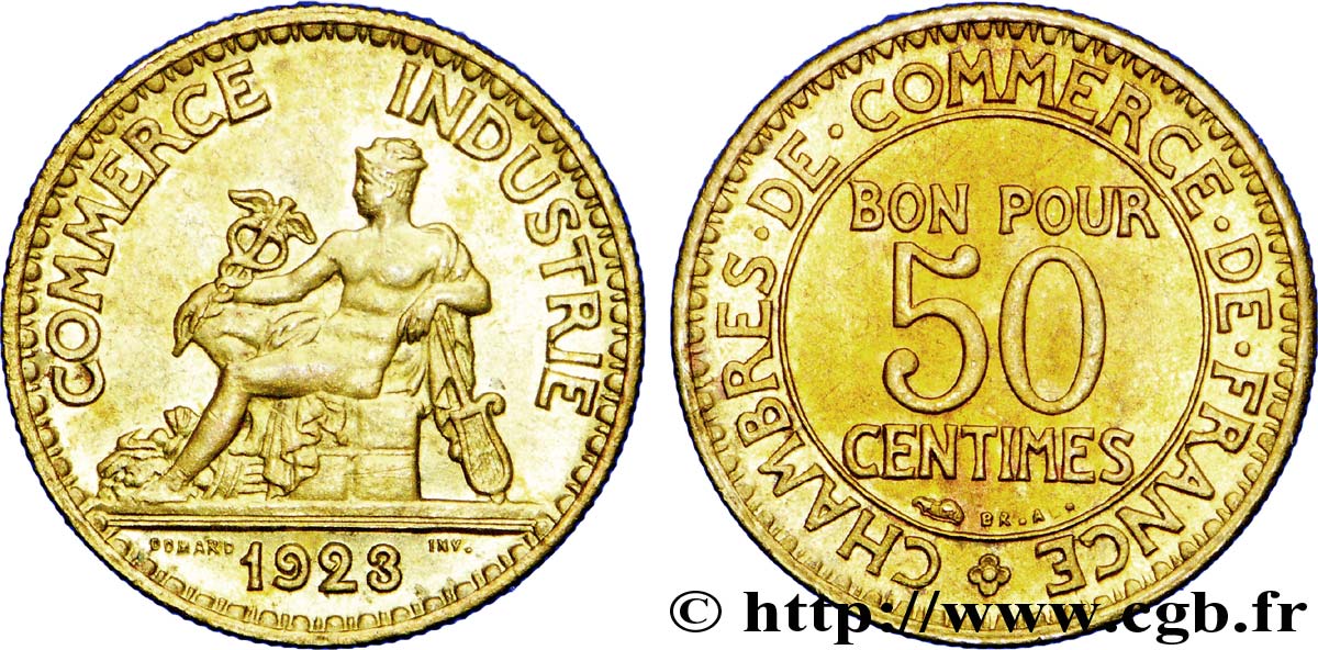 50 centimes Chambres de Commerce 1923  F.191/5 SPL 