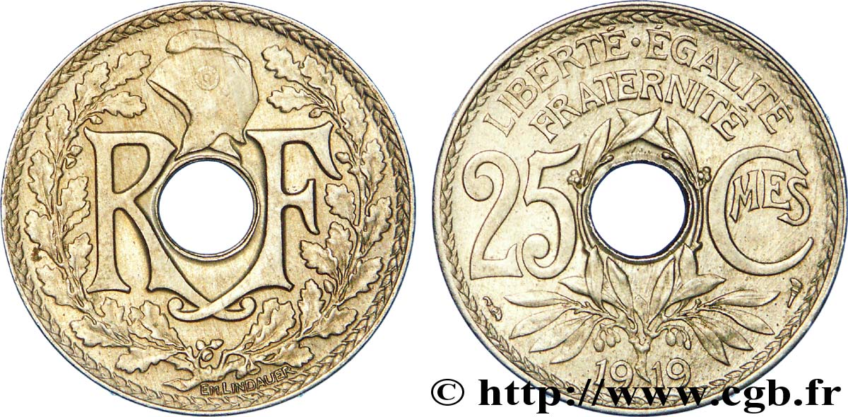 25 centimes Lindauer 1919  F.171/3 AU 