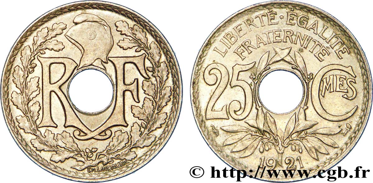 25 centimes Lindauer 1921  F.171/5 SPL 