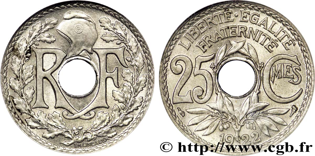 25 centimes Lindauer 1922  F.171/6 SPL 