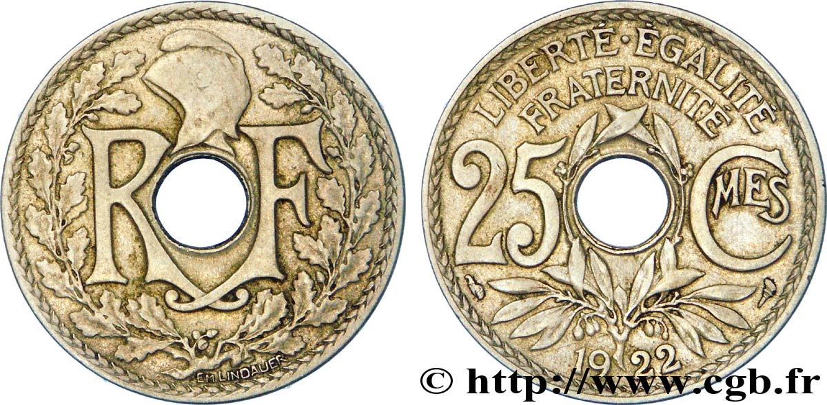 25 centimes Lindauer 1922  F.171/6 BC 