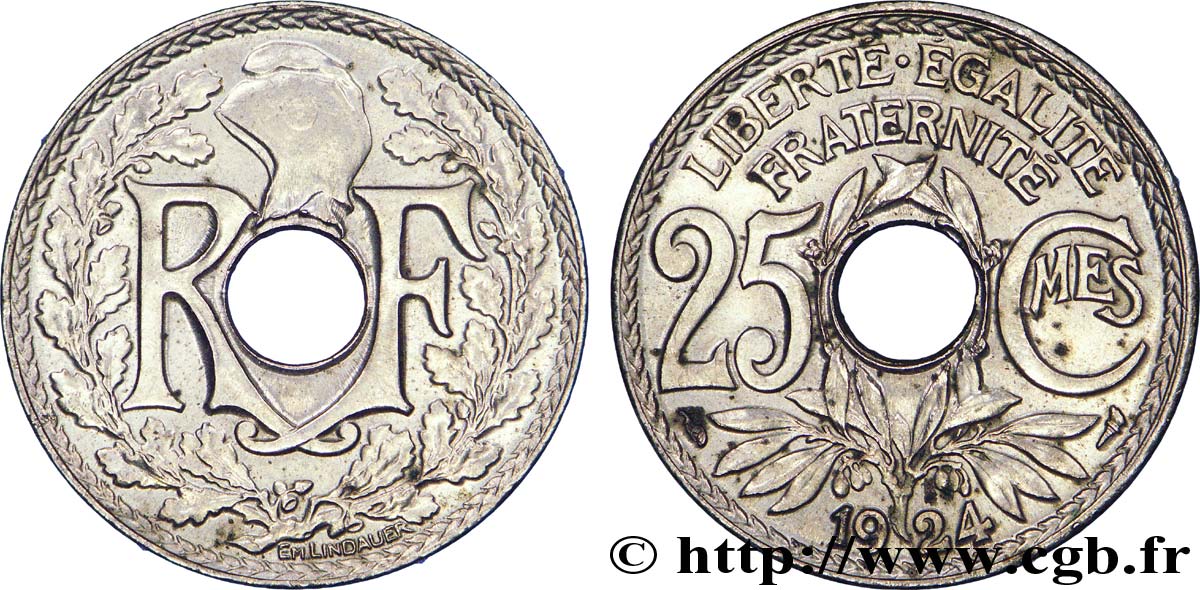 25 centimes Lindauer 1924  F.171/8 AU 