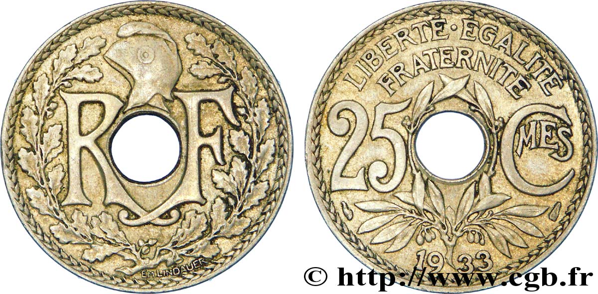 25 centimes Lindauer 1933  F.171/17 BB 