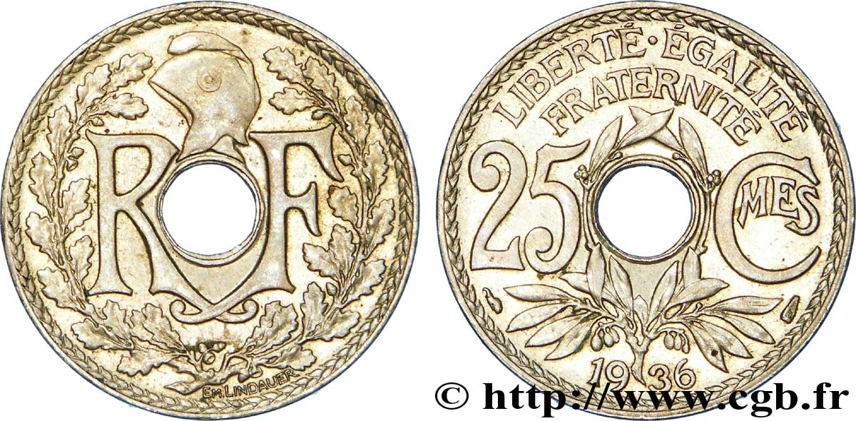 25 centimes Lindauer 1936  F.171/19 VZ 