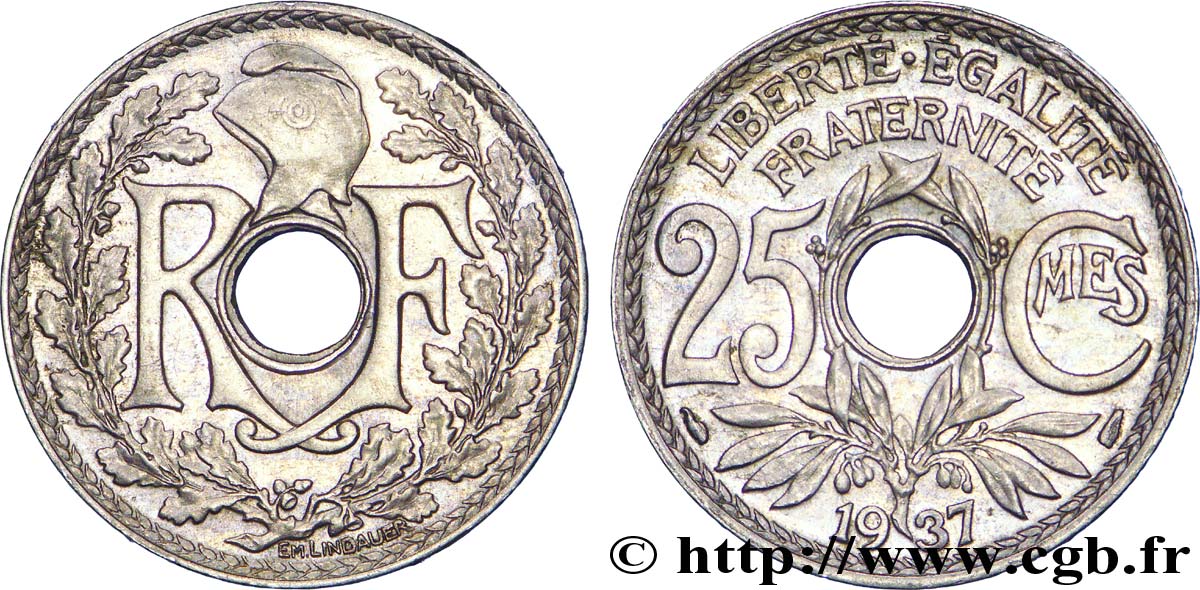 25 centimes Lindauer 1937  F.171/20 AU 