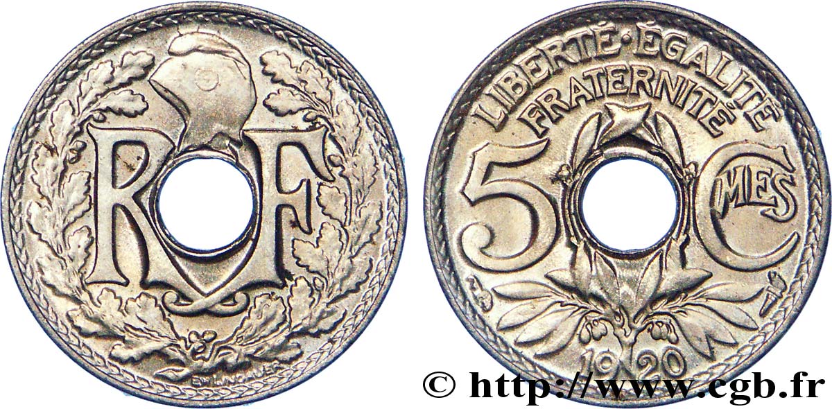 5 centimes Lindauer, petit module 1920  F.122/2 AU 