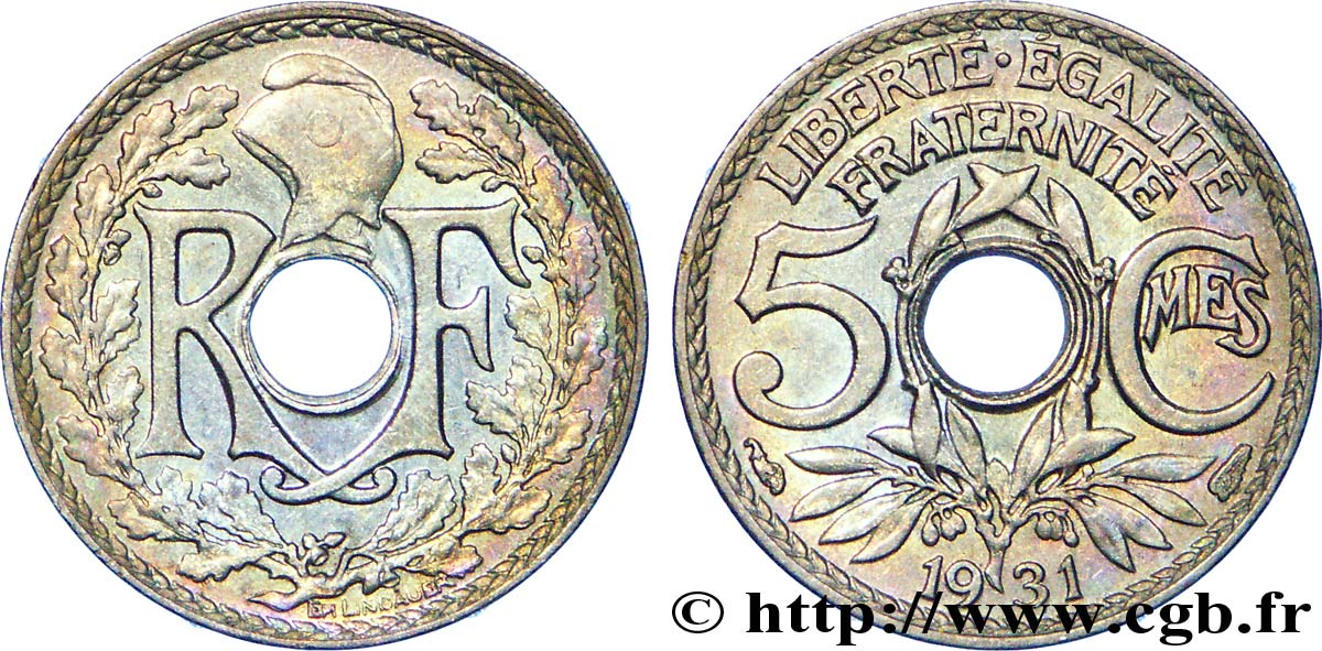 5 centimes Lindauer, petit module 1931  F.122/14 BB 