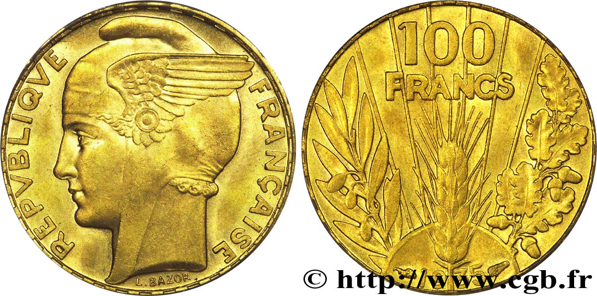 100 francs or, Bazor 1935  F.554/6 fST 