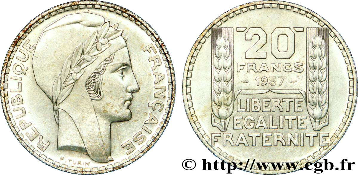 20 francs Turin 1937  F.400/8 VZ 