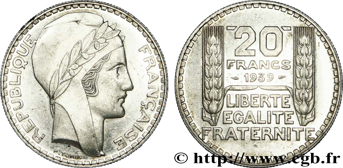 20 francs Turin 1939  F.400/10 SUP 